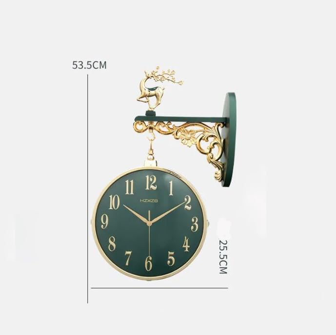 Image of Wall Clock Double Sided Vintage Wall Clock Hanging Clocks European Style Train Station Clocks Decor Patio Garden Home Living Room Bedroom (NT-01)
