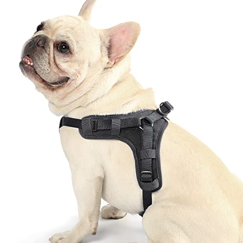 Hundegeschirr Step In für Kleine Mittlere Große Hunde, Weiche Maschen Einstellbar Brustgeschirr, Weich Gepolstertes No Pull Geschirr, Atmungsaktiv Ausbruchsicher Sicherheitsgeschirre-Schwarz-M Cover