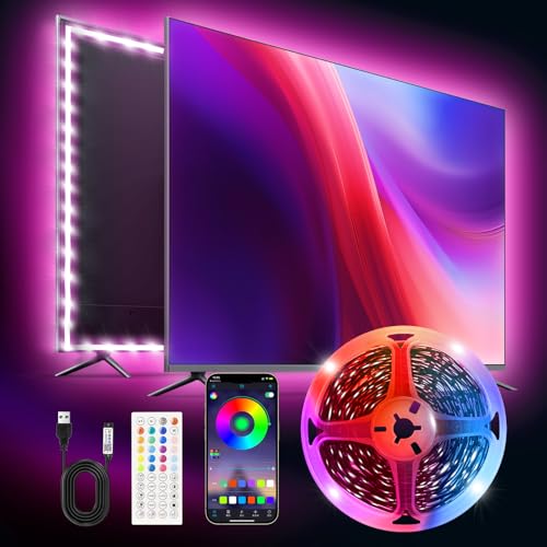 LED Strip 4M, 30 LED/Meter, RGB LED TV Strip Licht voor 50“- 70” TV, Muziek Sync Bluetooth APP en Afstandsbediening USB Powered LED TV Strip Geschikt voor Kamers, Games, Festivals