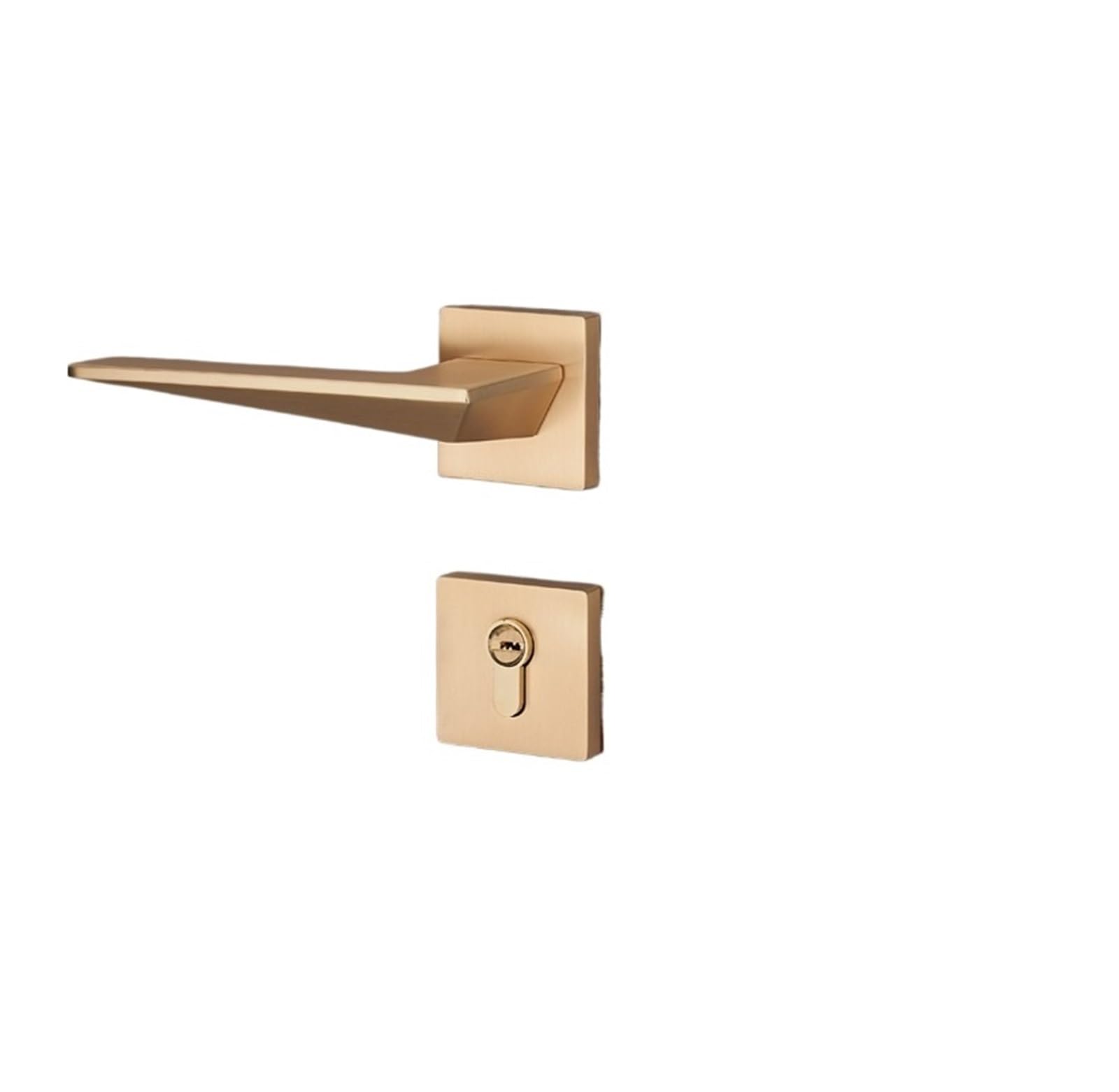 nxjaSDH Lock and Handle Sets, Indoor Silent Zinc Alloy Handle Lock Gold Bedroom Door Home Decoration American Style Wooden Split(D32 S961 Brushed Copper)