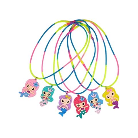 6 Pcs/set Random Cartoon Mermaids Silicone Necklaces Flexible, S, silicone Cover