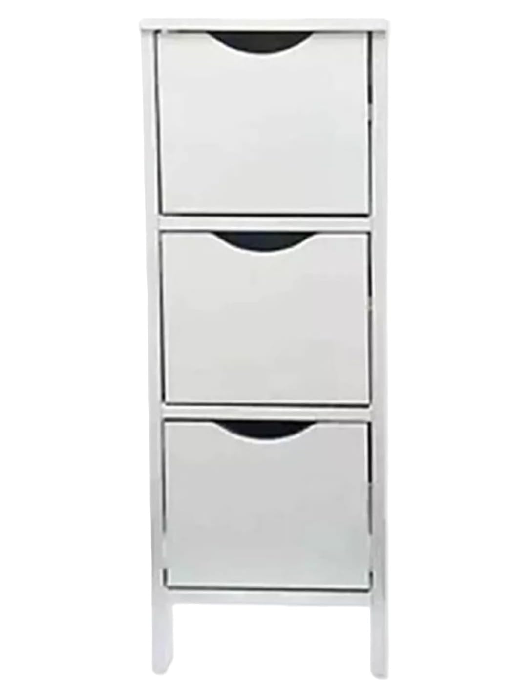 Homion White Slim 3 Drawers Bathroom Cabinet Unit Bedroom Storage Multi Purpose Mdf Wood Bathroom Storage Unit Space-Saving Organizer For Compact Toilet Freestanding