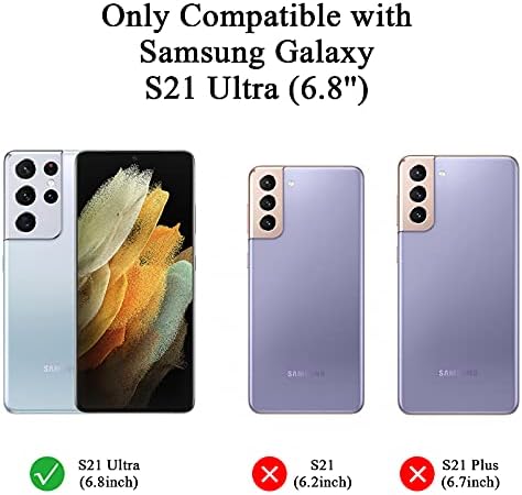 CTMWWNG Military Grade Case for Samsung Galaxy S21 Ultra 5G, [Embedded Ring Holder] Shockproof Phone Case Cover with Reinforced Metal Stand Kickstand [Support Magnetic Mount] for S21 Ultra, Purple