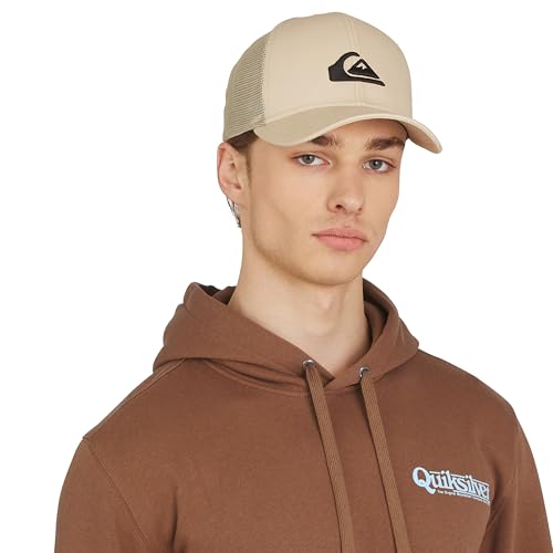 Quiksilver Mens Premium Cotton Adjustable Snap Back Logo Baseball Cap Taupe One Size