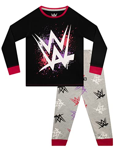 WWE Pijama para Niñas Negro 6-7 años