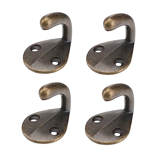 Cabilock 1set Retro Wall Mounted Clothing Hanger Practical Household Hooks for Keys Clothes Hats Space Saving Vintage Design for Bathroom Kitchen Living Storage 4pcs