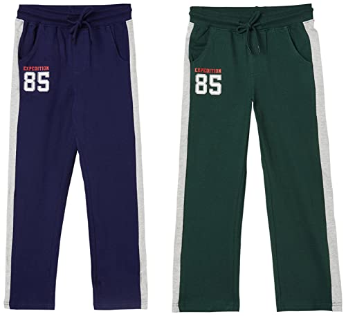 Image of Max Boy's Mid Rise Printed Drawstring Waist Regular Track Pants - Pack of 2