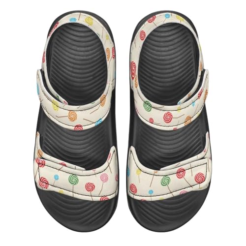 Girls' Double Hook and Loop Sandals, Kids' Print Summer Shoes, Anti-Slip, Comfort, Stable for Swimming, Beach2