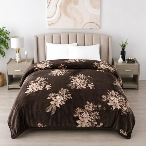 Image of Premium Ultra Soft Flannel Printed Single Blanket 220x160 cm | 200 GSM Warm & Cozy All Season AC Blanket| Lightweight Travel /Camping Throw for Sofa & Couch| Winter Duvet /Quilt