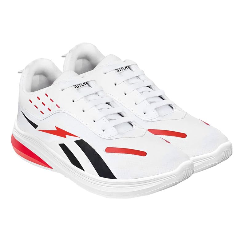 590 Men's & Boy's PVC Sole with Breathable Mesh Upper White Running Shoes for Rinning, Gym and Sports Activity - 9