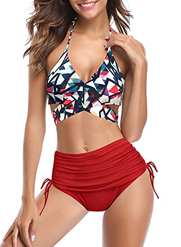 Maillot de bain push-up rouge imprimé taille M pour la plage