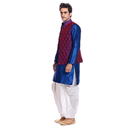 Kurta Dhoti conjunto de mezcla de seda cómodo para eventos largos 3