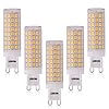 LEDGLE G9 Ledlampen, warmwit, 3000 K, flikkert niet, niet dimbaar, 900 lumen, vervangt halogeenlampen van 100 W, 5 stuks