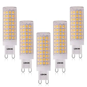 LEDGLE G9 Ledlampen, warmwit, 3000 K, flikkert niet, niet dimbaar, 900 lumen, vervangt halogeenlampen van 100 W, 5 stuks
