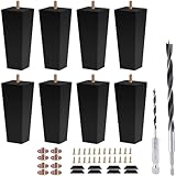 Txcucc Patas de sofá cuadradas de 5 pulgadas, 8 juegos)