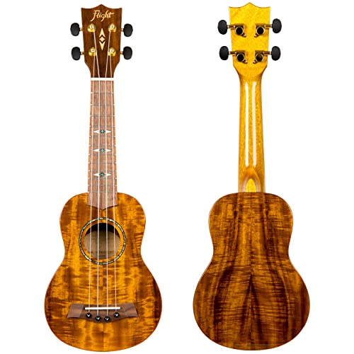 Flight: DUS445 Soprano Koa Ukulele (With Bag). Ukelele - Les Beatles, Paul McCartney, John Lennon, RIngo Starr, George Harrison Flight: DUS445 Soprano Koa Ukulele (With Bag). Ukelele – Image 3