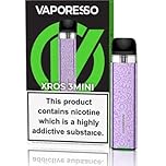 VAPORESSO XROS 3 MINI Vape Kit [Lilac Purple] - Rechargeable 1000mAh Battery, COREX Mesh Technology, Auto-Draw, Adjustable Airflow MTL/RDTL, Compatible All XROS Series Pods, No Nicotine No Liquid