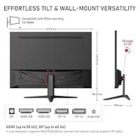 Gawfolk 28 Zoll 4K Gaming Monitor 60HZ IPS PC Bildschirm mit Lautsprecher 3840 x 2560p, Computerbildschirm mit FreeSync, HDMI, DisplayPort, unterstützt VESA – Ansicht 4