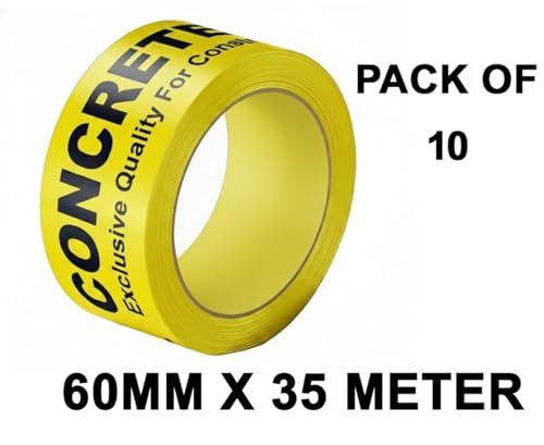 Image of 10 Roll, Per Pack Shuttering Tape /Concrete Tape-35 Meters in Length - 60mm /2.5inch Width, Bopp Tape Used in Slab for Construction of Buildings & Multi-Purpose Use