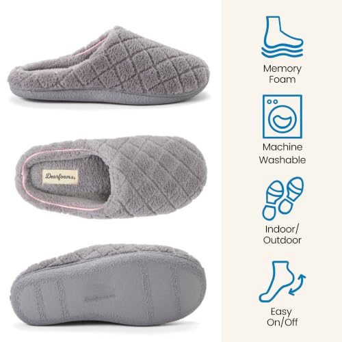Image of Leslie Terry Clog House Shoes with Memory Foam, Indoor Slippers with Wide Widths