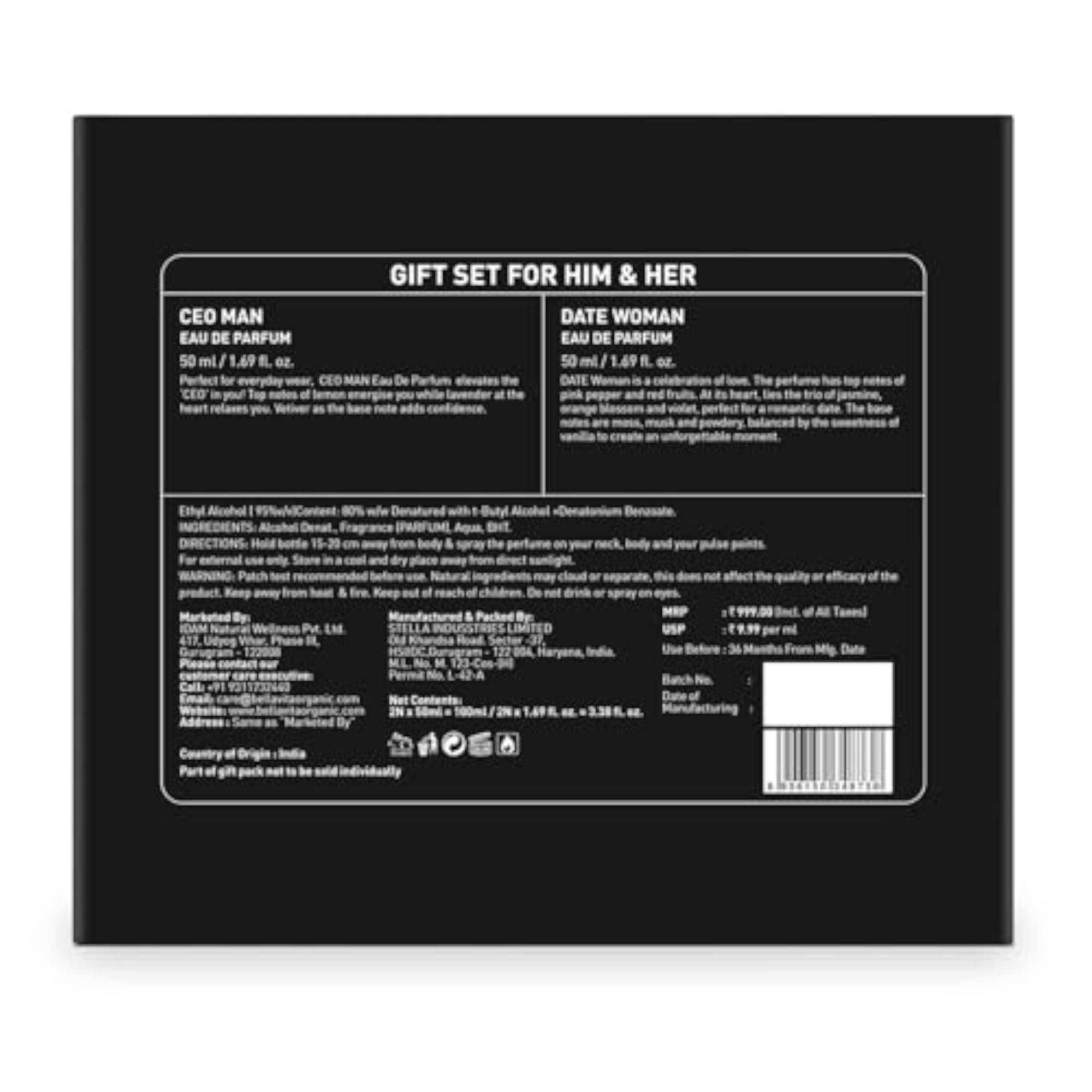 CEO Man & Date Woman Gift Set, Long Lasting EDP