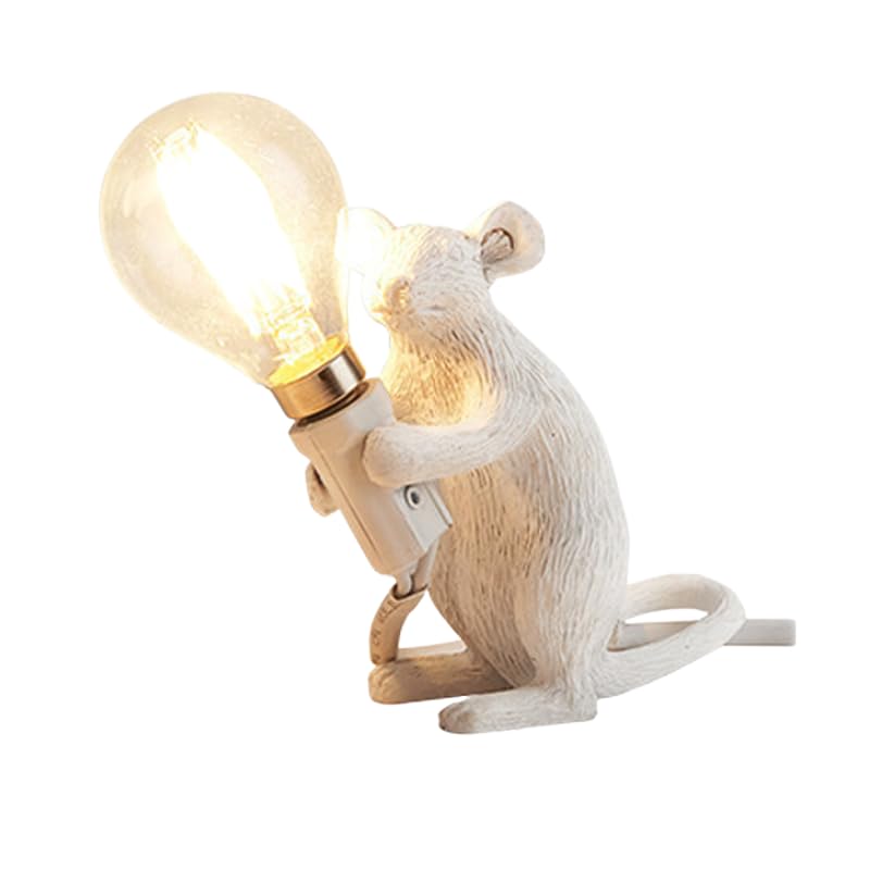[Design creativo.] Realizzato in resina di alta qualità, questo set di lampade da comodino con design a forma di topo ha un aspetto estremamente realistico, con un viso simpatico e occhi infantili. L'esclusiva texture modellata e la posa attiva danno vita all'animale.