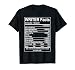 Writer Facts Storyteller Nutrition Information T-Shirt