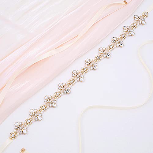 Rhinestone Bridal Belt Wedding Dress Belt With Ribbons Crystal Wedding Belt Sashes for Bride Gown4