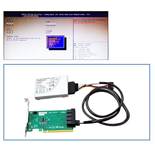 LINGLOUZAN ANU04PE16 NVMe 4-port PCIe3.0 SSD Riser SFF8643