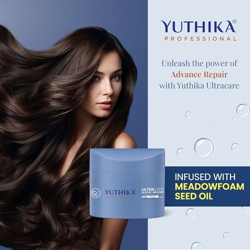 Image of Yuthika Professional Ultra Care Hair Mask 500ml, Professional Hair Mask for Dull, Dry and Brittle hair, Advanced Hair Repair Mask for Women and Men
