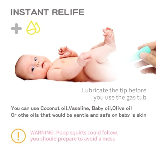 Image of uhfi Gas and Colic Reliever for Babies, 20 Count Natural Solution Effective Instant Constipation Gas Relief for Babies Boys Girls Colic and Gas Relief, Green