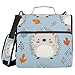 Boccsty Cartoon Hedgehogs Aniamls Zipper Binder 3 Ring Binders Expanding File Folder Multi-Pocket Zipper Binder Organizer for School Shoulder Strap and Handle