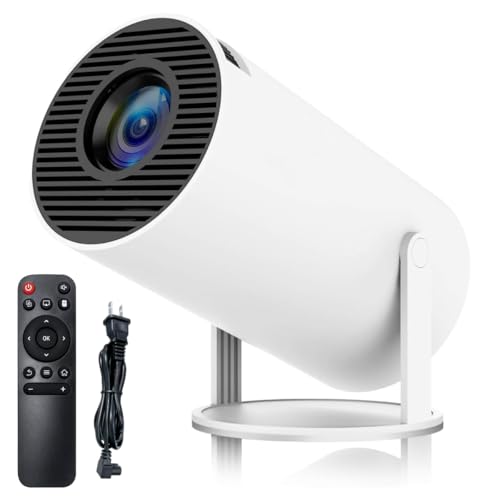 Portable Mini Projector, 4K 1080P Full HD Projector, Support Video Projector, WiFi 5G BT 5.0, Cinema Projector 180° Can Be Rotated, Android 11, Compatible with TV Stick/Windows/iOS/Android (Multi)