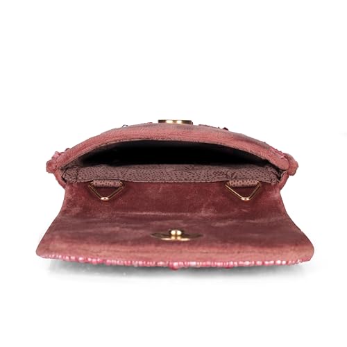 Image of J I ACCESSORIES Velvet Saree Clutch Mobile Pouch Waist Clip Ladies Purse Gift For Women