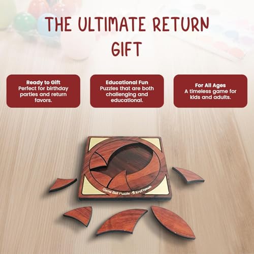 Image of Braintastic All Ages Wooden Puzzle Portable Pack of 16(2x8 DIY) for Birthday Return Gifts Party Pack, Travel Board Game, Return Favors with Travel Pouch for All Age Group