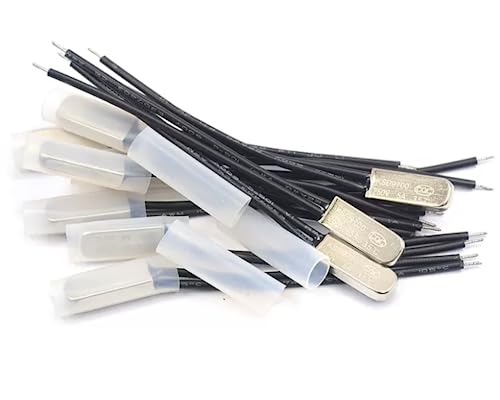 ELCOKITEX 15Pcs Thermostat 60 Degrees Celsius Normally Close Temperature Controller Switch N.C 10A 250V Metal Thermal Switch KSD9700 for Houshold Applicances or Other Thermal Projects