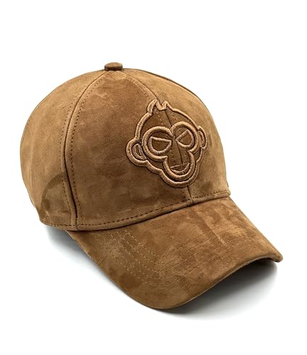 Image of Pure Leather Cap for Mens and Womens Adjustable Cap Cap Pure Suede Leather Cap