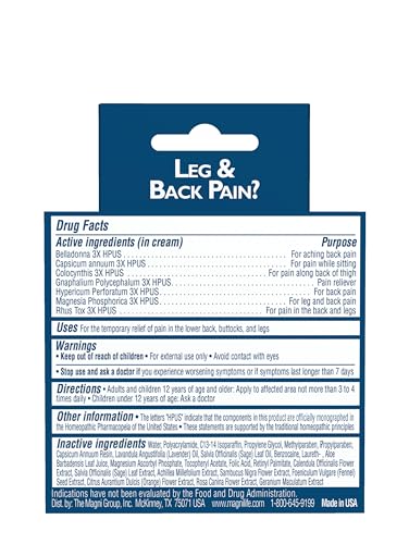 MagniLife Leg & Back Pain Relief Cream, Fast-Acting Pain Relief, Naturally Soothe Burning, Tingling and Stabbing Pains with Aloe and Calendula - 4oz - Image 5