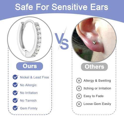 Earrings Set for Women, 14K Gold Plated Stud and Cartilage Earring Sets for Multiple Piercing, Hypoallergenic Stackable Small Huggie Hoop Earrings for Women Jewelry4