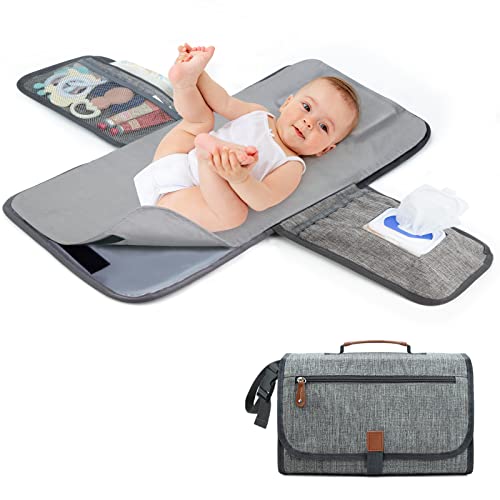 Image of Printe Portable Diaper Changing Pad, Travel Baby Changing Pad for Diaper Bag, Waterproof Lightweight Changing Pad for Baby Essentials Stuff Newborn Baby Girl Boys Gift