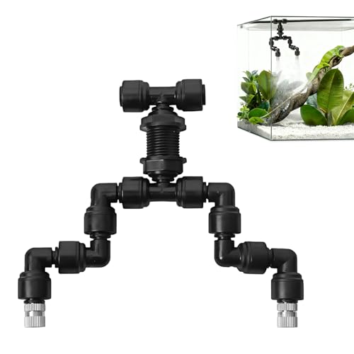 ミスト発生器 爬虫類噴霧ヘッド 360度回転スプリンクラーノズル 自動散水器 爬虫類・両生類用 霧吹き 加湿器 レイアウト用 雨林造園 爬虫類館・飼育用の画像