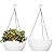 WSMKSZ 10/13inch Large Hanging Planters for Outdoor Indoor Plants with Drainage Holes and Chain, 2 Pack Round Hanging Flower Pots for Garden Home Porch Decor
