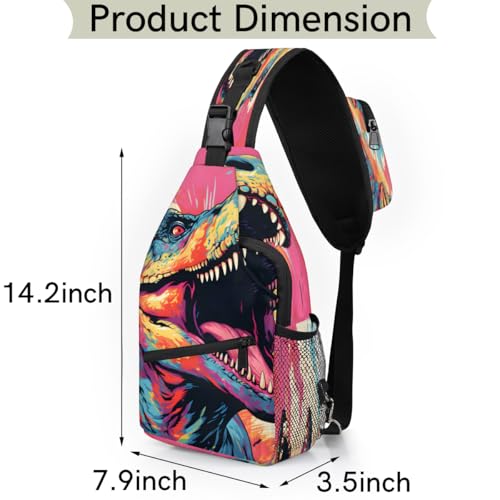 Bolso Cruzado Pequeño Dinosaurios Rojo para Senderismo miniatura 2