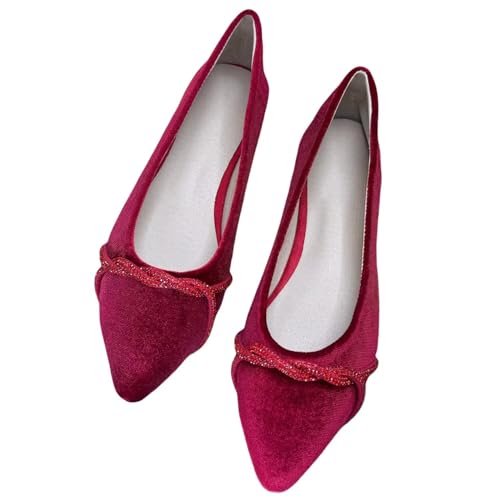 Image of Stunner Womens Flats Fashion Pointed Toe Bowknot Ballet Flats Cute Slip On Dress Flats Comfortable Party Wedding Flats2