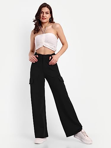 Image of Broadstar Women High-Rise | Straight Fit | Comfort Fit | Super High- Rise |Stretchable | Cargo Trousers