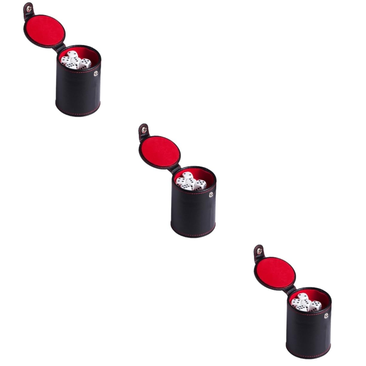 HEMOTON 3 Sätze Würfelbecher-Set Würfelbeutel Zweilagiger Würfelbecher Unterhaltung Würfel-farkle-Becher Mit Deckel Für Glücksspiele Spielzubehör Pu