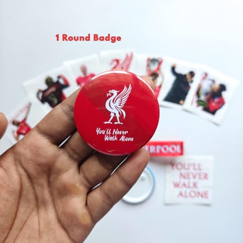 Image of TenorArts Liverpool Gift Box Merchandise for Fans - 5x7 Inches Photo Frame,1 Keychain, 1 Badge, 4 4x6 inches Sized Posters, Football Stickers - 5 items in 1 Box | Perfect for Gifting Football Fans