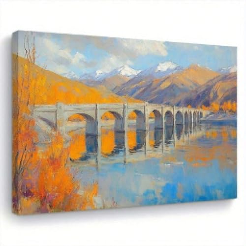 Peinture de paysage d'automne sur toile 30x45cm poster mural salon