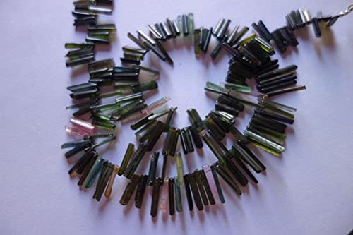 Collier en tourmaline multicolore naturelle perles bâtons LKBEADS 17"