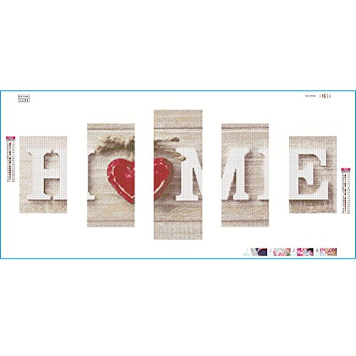 Pintura de diamante SUPVOX com strass e costura cruzada bordada 5 imagens combinação para decoração